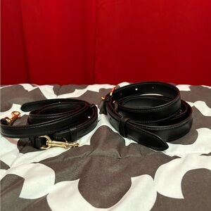Coach Black Leather Straps with Gold Hardware Crossbody